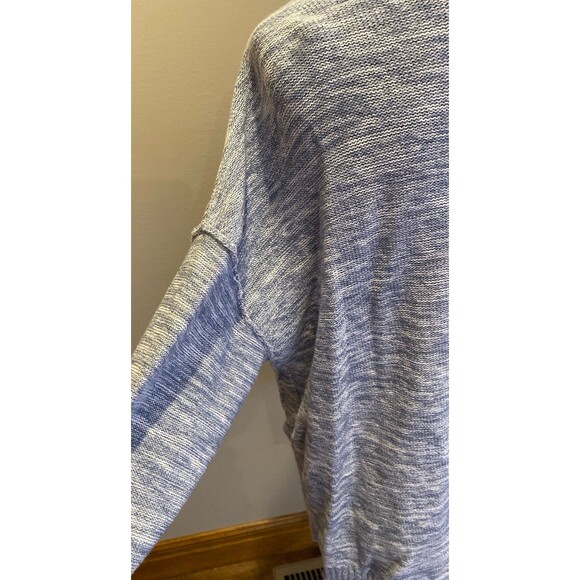 Lane Bryant Sweater Sz  14 / 16 Blue Open Weave  Rounded  Neck  Raglan Sleeve - Picture 7 of 11